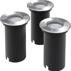vidaXL Luces de suelo de exterior redondas 3 unidades Best