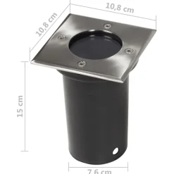 vidaXL Luces de suelo de exterior cuadradas 12 unidades Outlet