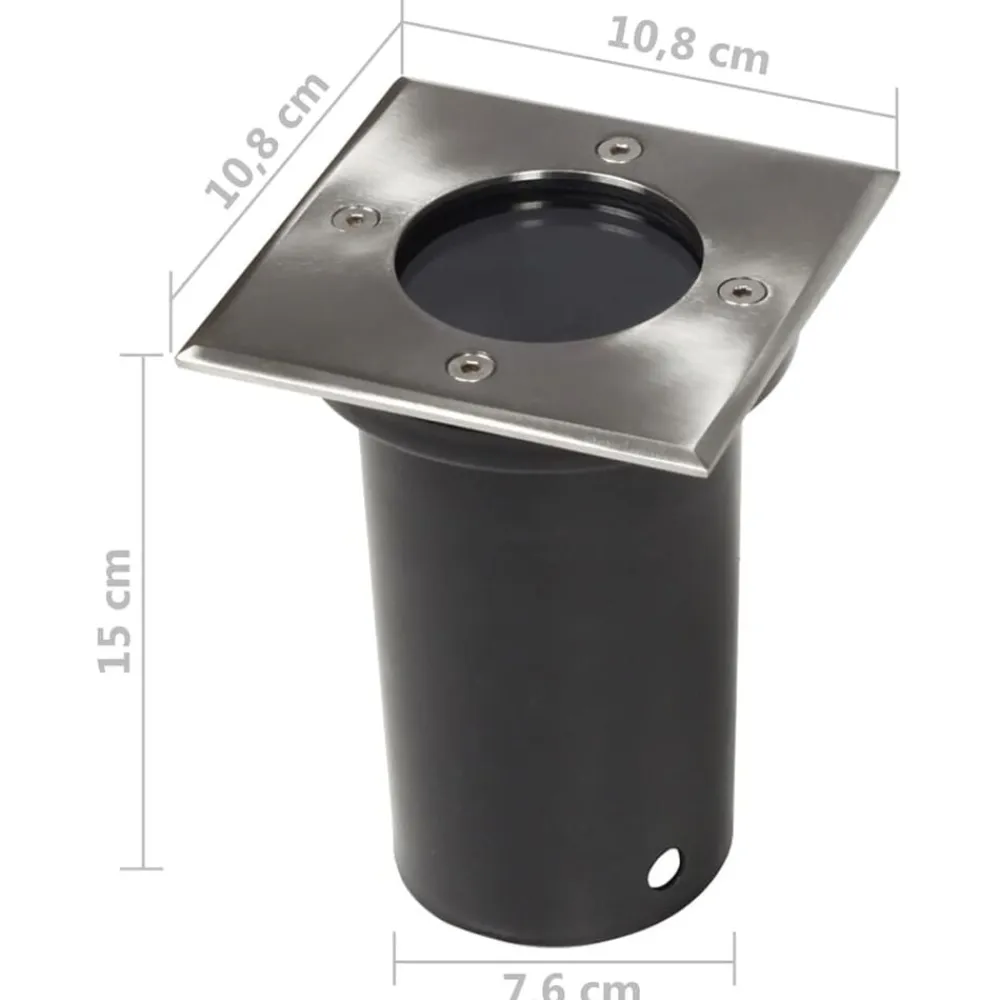 vidaXL Luces de suelo de exterior cuadradas 12 unidades Outlet