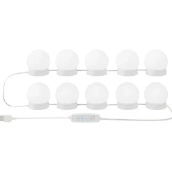 vidaXL Iluminación-Luces Espejo con tiras LED 4,5 x 4,5 x 4,7 cm Plástico