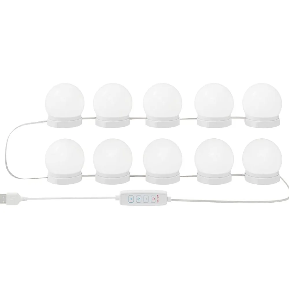 vidaXL Iluminación-Luces Espejo con tiras LED 4,5 x 4,5 x 4,7 cm Plástico