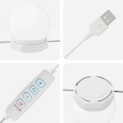 vidaXL Iluminación-Luces Espejo con tiras LED 4,5 x 4,5 x 4,7 cm Plástico