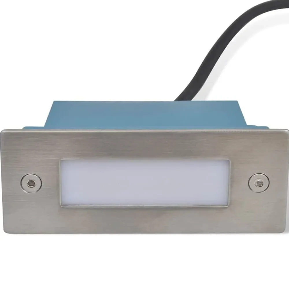 vidaXL Iluminación-Luces LED empotrables para escaleras 12 uds 44x111x56 mm