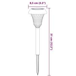 vidaXL Iluminación-Luces solares de camino con picos de tierra 12 uds luz blanca