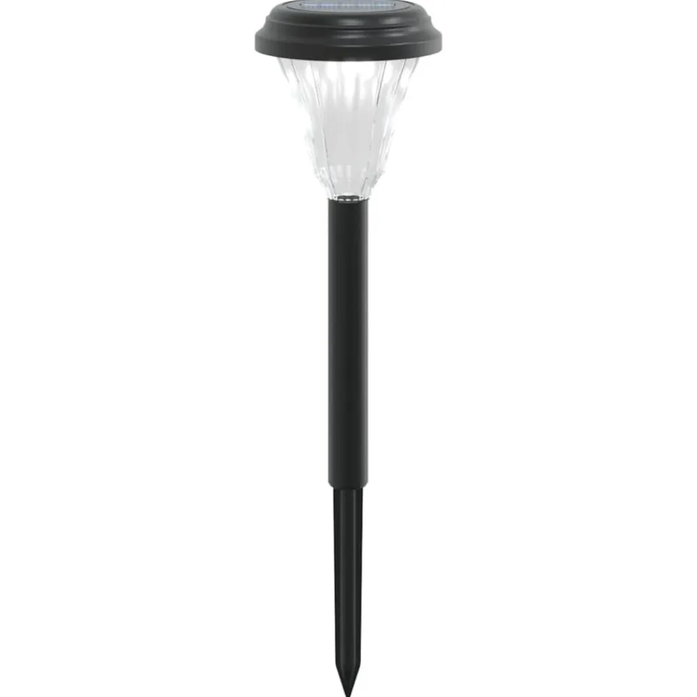 vidaXL Luces solares de camino con picos de tierra 12 uds luz blanca Blanco Outlet