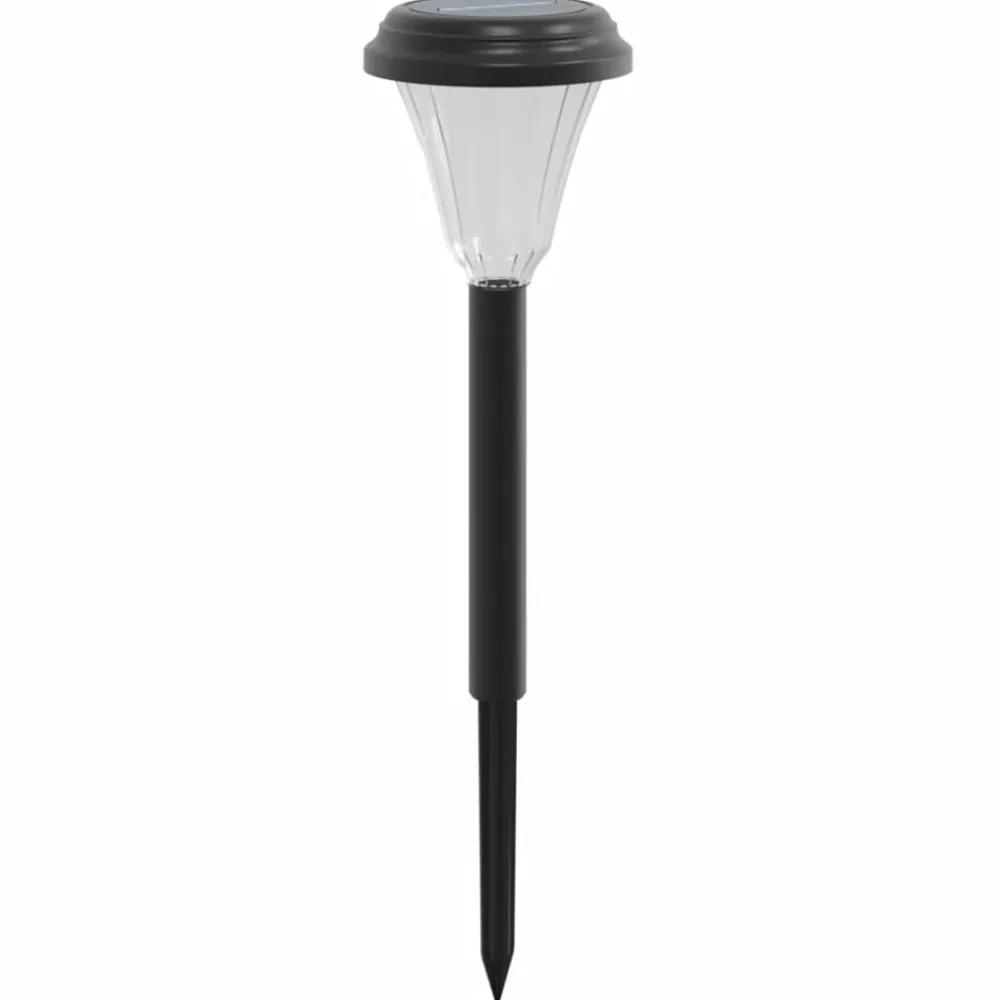 vidaXL Luces solares de camino con picos de tierra 12 uds luz blanca Blanco Outlet