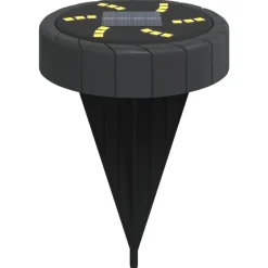 vidaXL Luces solares suelo jardín con picos tierra blanco cálido 4 uds New