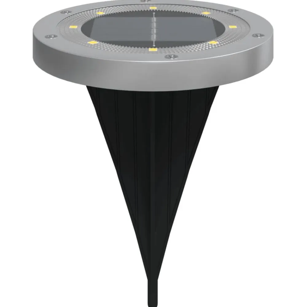 vidaXL Luces solares suelo jardín con picos tierra blanco cálido 4 uds New