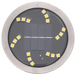 vidaXL Luces solares suelo jardín con picos tierra blanco cálido 4 uds New