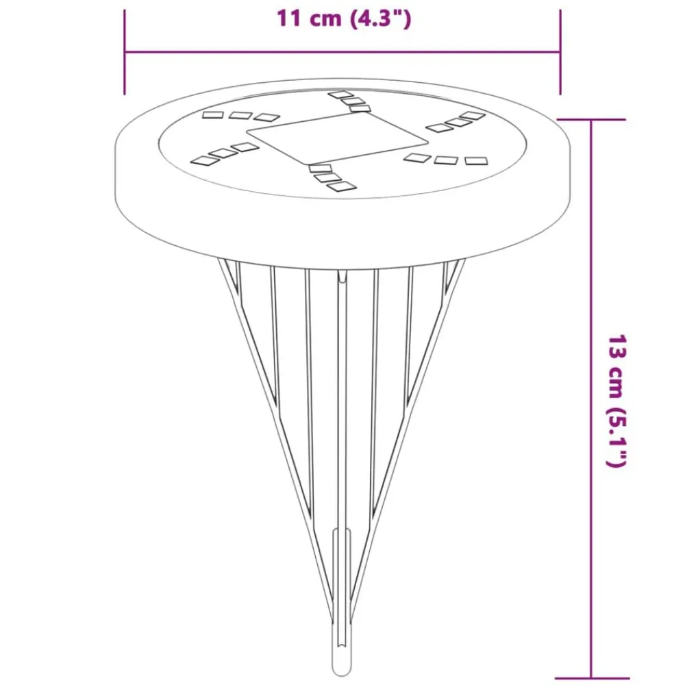 vidaXL Luces solares suelo jardín con picos tierra blanco cálido 4 uds New