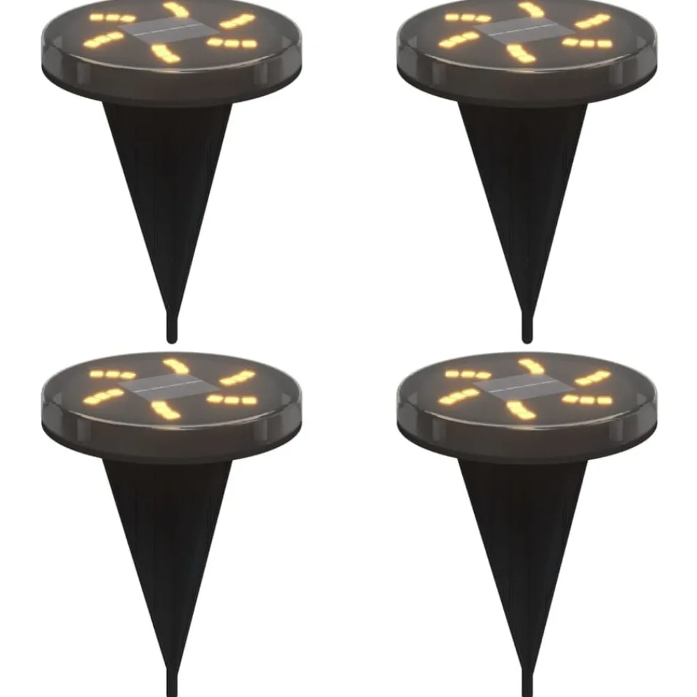 vidaXL Luces solares suelo jardín con picos tierra blanco cálido 4 uds Clearance