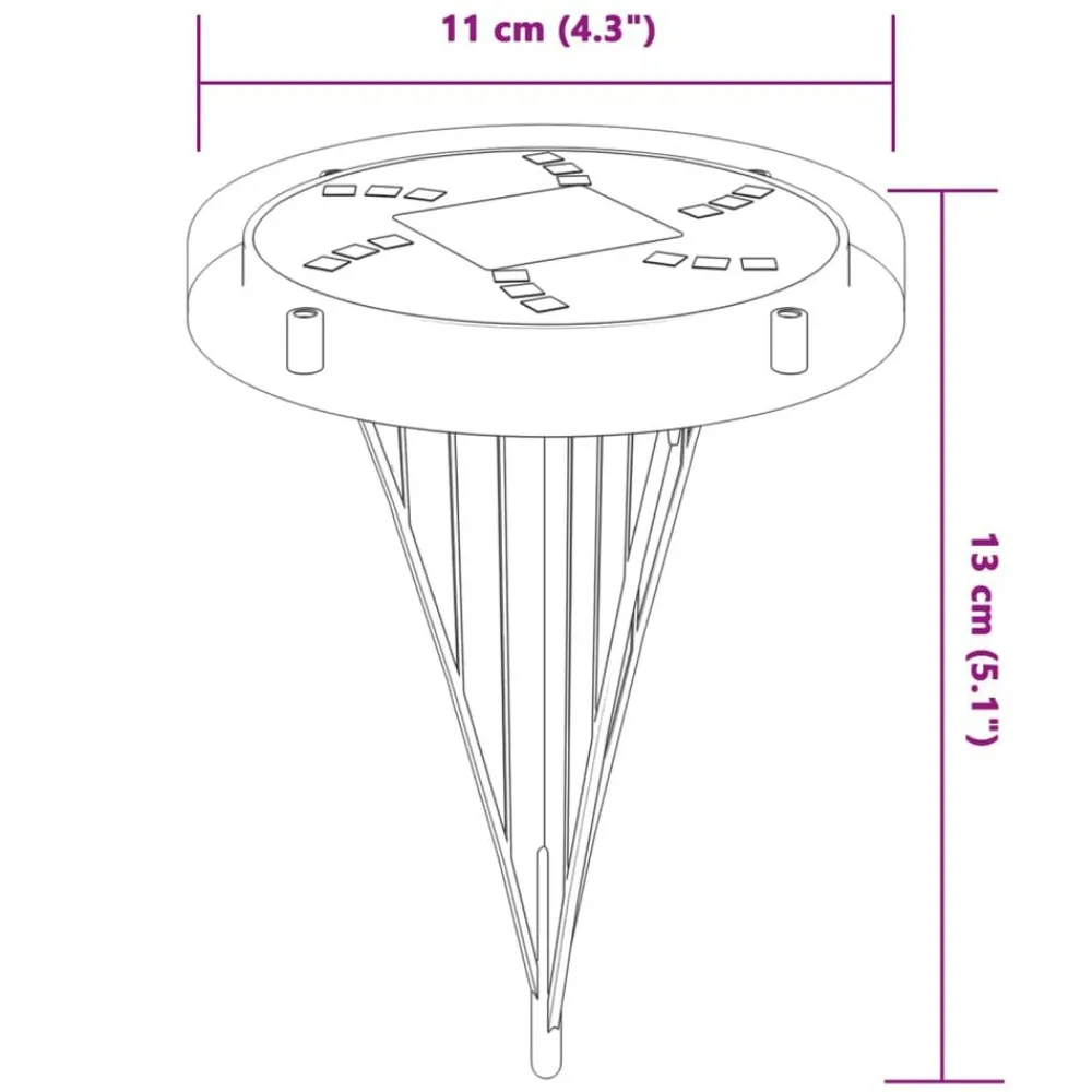 vidaXL Luces solares suelo jardín con picos tierra blanco cálido 4 uds Clearance