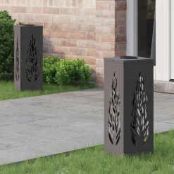 vidaXL Iluminación-Luz de camino LED solar 2 pcs Acero laminado en frío