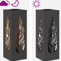 vidaXL Iluminación-Luz de camino LED solar 2 pcs Acero laminado en frío