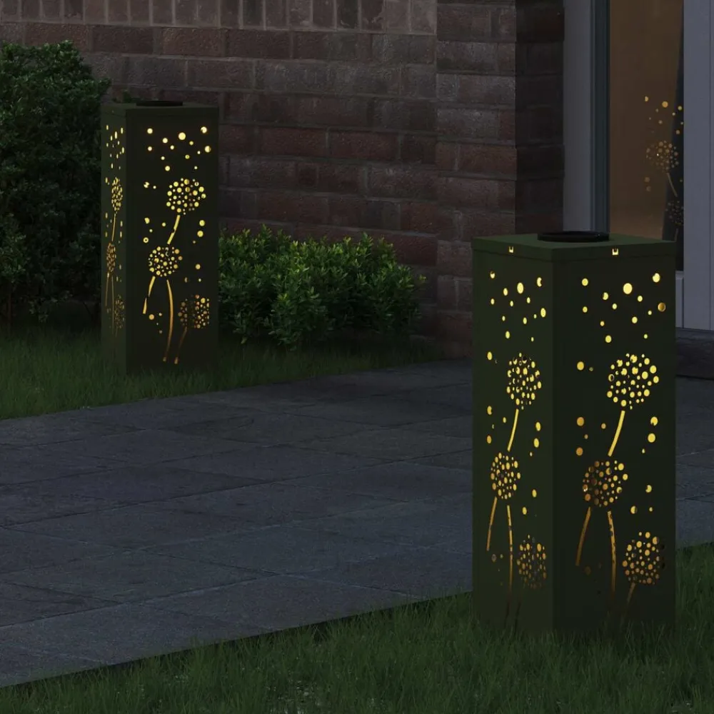 vidaXL Iluminación-Luz de camino LED solar con luces con batería 2 pcs