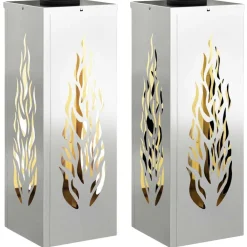 vidaXL Iluminación-Luz de camino LED solar 2 pcs Plateado