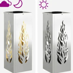 vidaXL Iluminación-Luz de camino LED solar 2 pcs Plateado