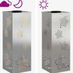 vidaXL Iluminación-Luz de camino LED solar 2 pcs Plateado