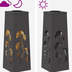 vidaXL Luz de camino LED solar 2 pcs Acero laminado en frío Negro Hot