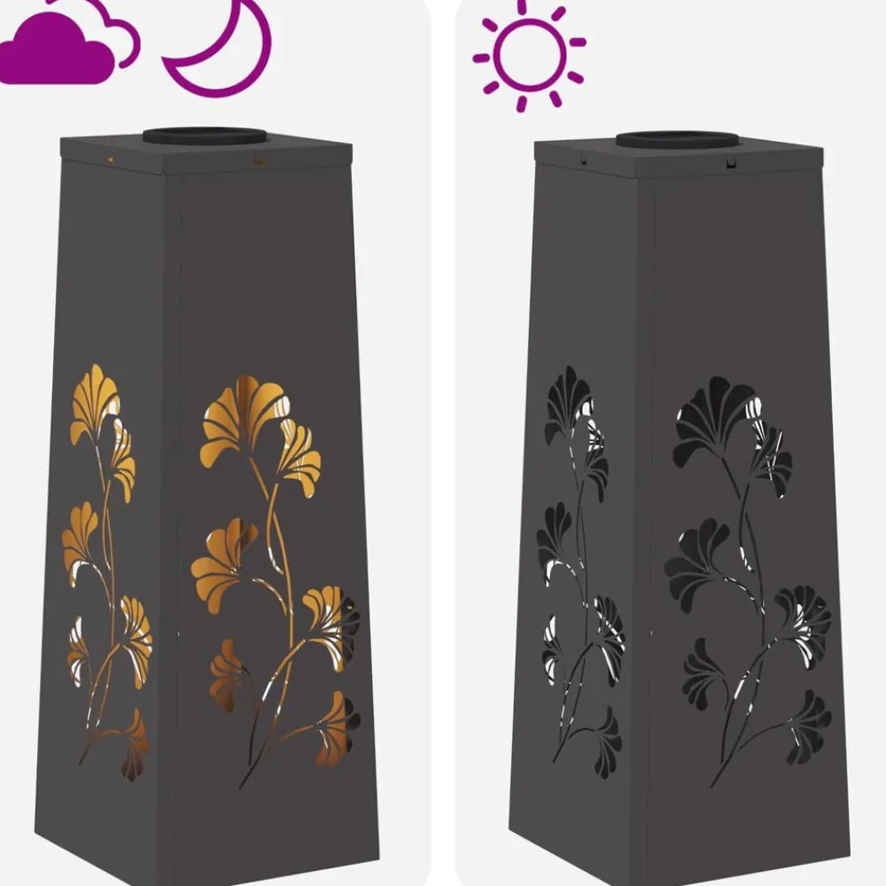 vidaXL Luz de camino LED solar 2 pcs Acero laminado en frío Negro Hot