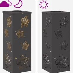 vidaXL Iluminación-Luz de camino LED solar 2 pcs Acero laminado en frío