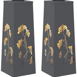 vidaXL Luz de camino LED solar 2 pcs Acero laminado en frío Antracita Clearance