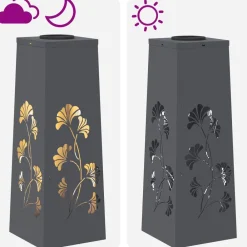vidaXL Luz de camino LED solar 2 pcs Acero laminado en frío Antracita Clearance