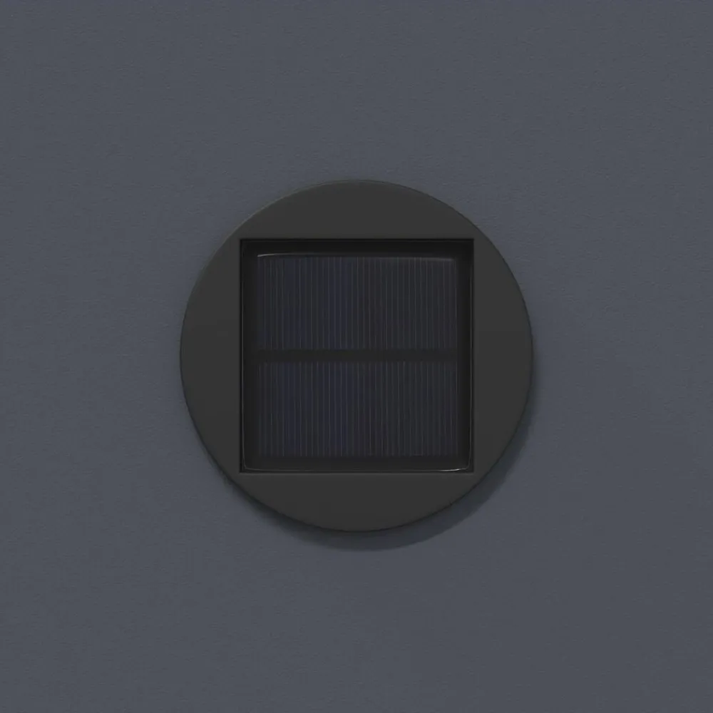 vidaXL Luz de camino LED solar 2 pcs Acero laminado en frío Antracita Clearance