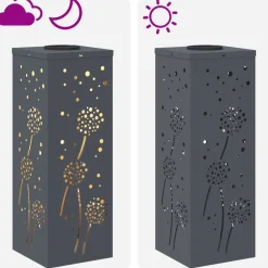 vidaXL Iluminación-Luz de camino LED solar 2 pcs Acero laminado en frío