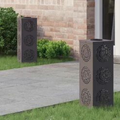 vidaXL Iluminación-Luz de camino LED solar 2 pcs Acero laminado en frío