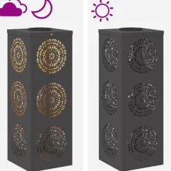 vidaXL Iluminación-Luz de camino LED solar 2 pcs Acero laminado en frío