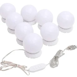 vidaXL Iluminación-Luz de espejo con 8 bombillas LED blanco cálido y blanco frío