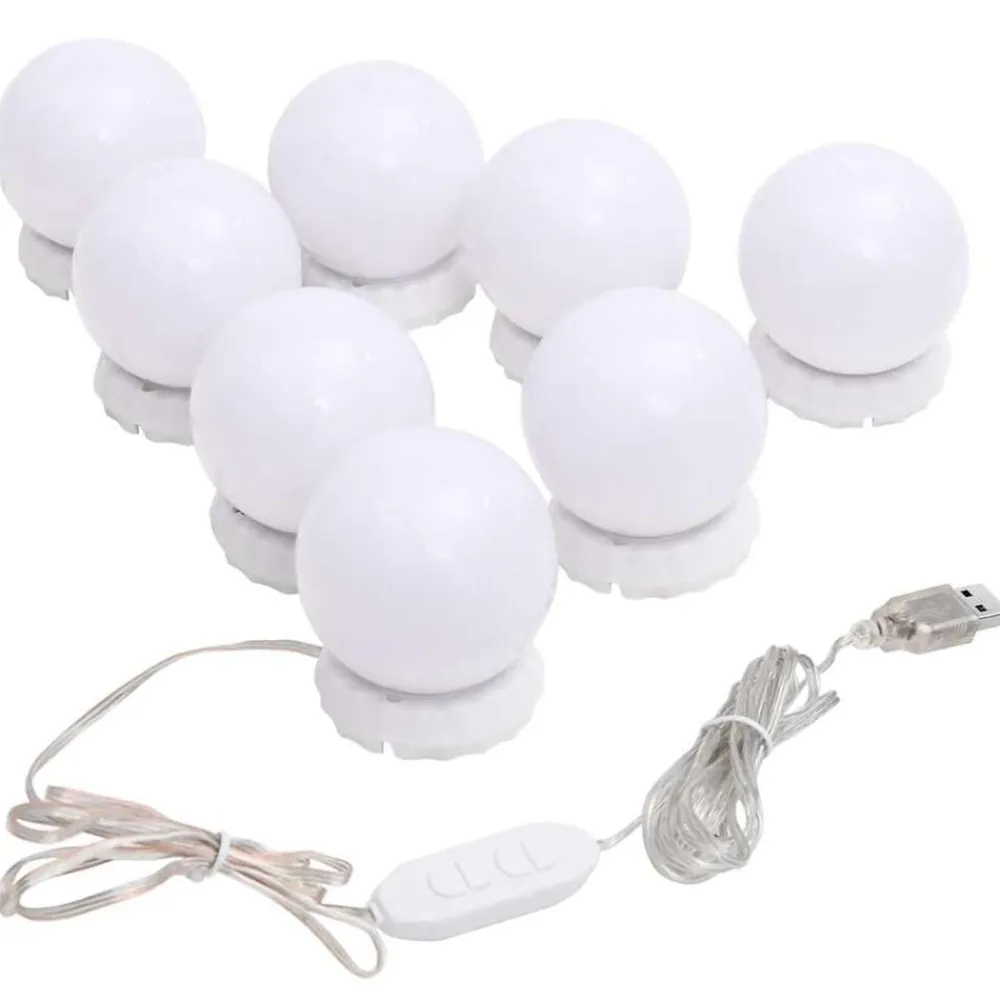 vidaXL Iluminación-Luz de espejo con 8 bombillas LED blanco cálido y blanco frío