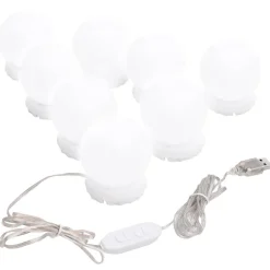 vidaXL Iluminación-Luz de espejo con 8 bombillas LED blanco cálido y blanco frío
