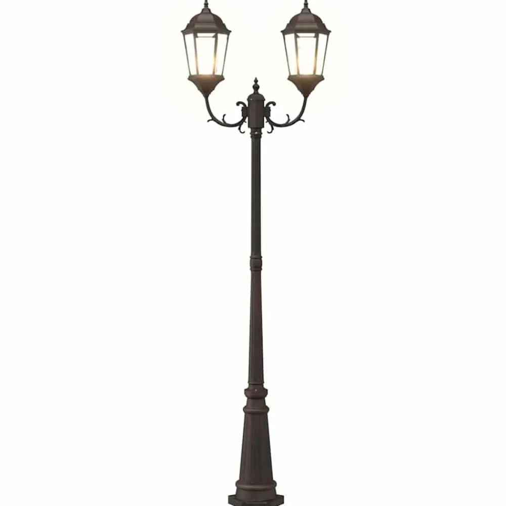 vidaXL Iluminación-Luz de Jardín Bronce 68 x 0 x 35 cm Aluminio y Cristal