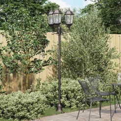 vidaXL Iluminación-Luz de Jardín 57 x 49 x 241 cm Aluminio y Cristal