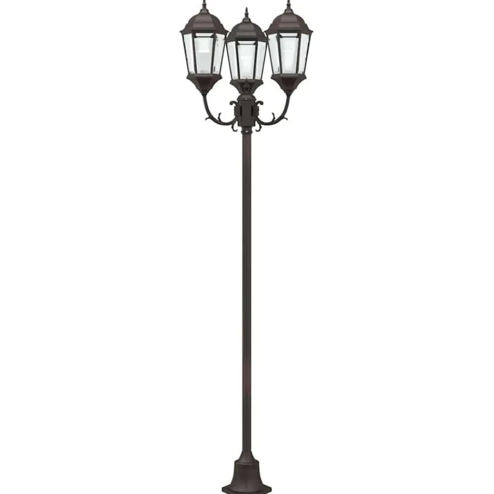 vidaXL Iluminación-Luz de Jardín 57 x 49 x 241 cm Aluminio y Cristal