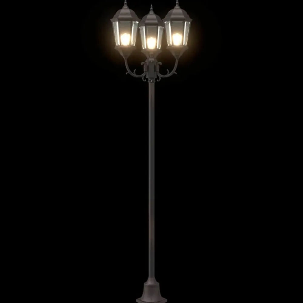 vidaXL Iluminación-Luz de Jardín 57 x 49 x 241 cm Aluminio y Cristal
