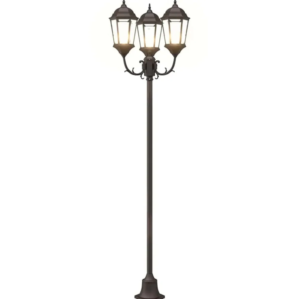 vidaXL Iluminación-Luz de Jardín 57 x 49 x 241 cm Aluminio y Cristal