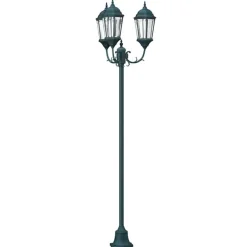 vidaXL Iluminación-Luz de Jardín Verde Vintage Cepillado 57 x 49 x 241 cm