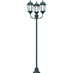 vidaXL Iluminación-Luz de Jardín Verde Vintage Cepillado 57 x 49 x 241 cm