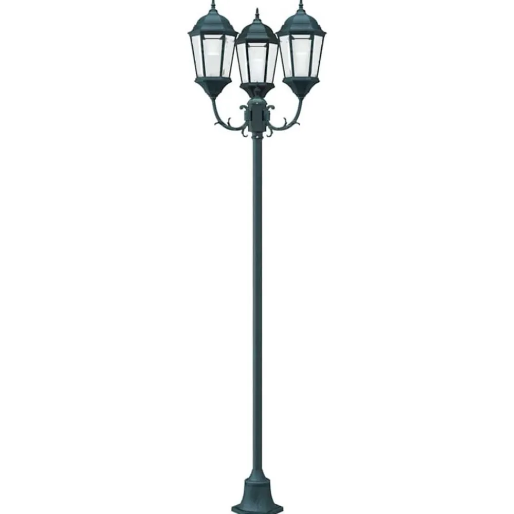 vidaXL Iluminación-Luz de Jardín Verde Vintage Cepillado 57 x 49 x 241 cm