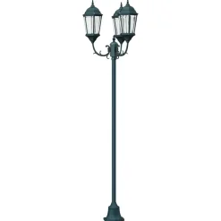 vidaXL Iluminación-Luz de Jardín Verde Vintage Cepillado 57 x 49 x 241 cm