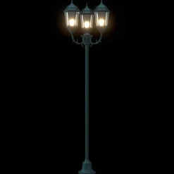 vidaXL Iluminación-Luz de Jardín Verde Vintage Cepillado 57 x 49 x 241 cm