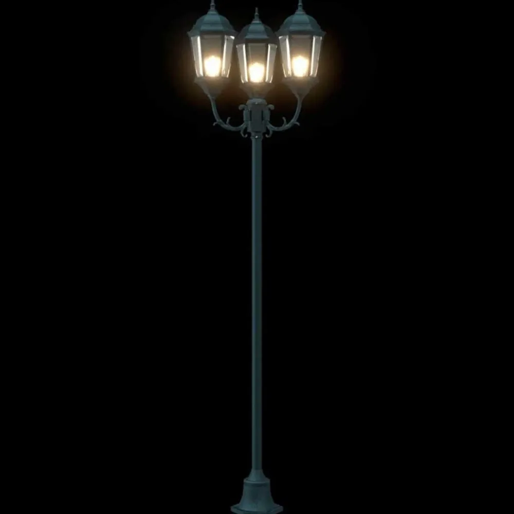 vidaXL Iluminación-Luz de Jardín Verde Vintage Cepillado 57 x 49 x 241 cm