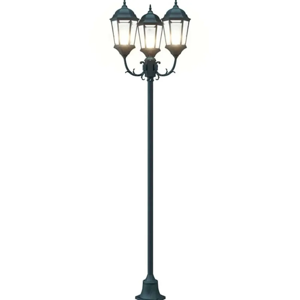 vidaXL Iluminación-Luz de Jardín Verde Vintage Cepillado 57 x 49 x 241 cm