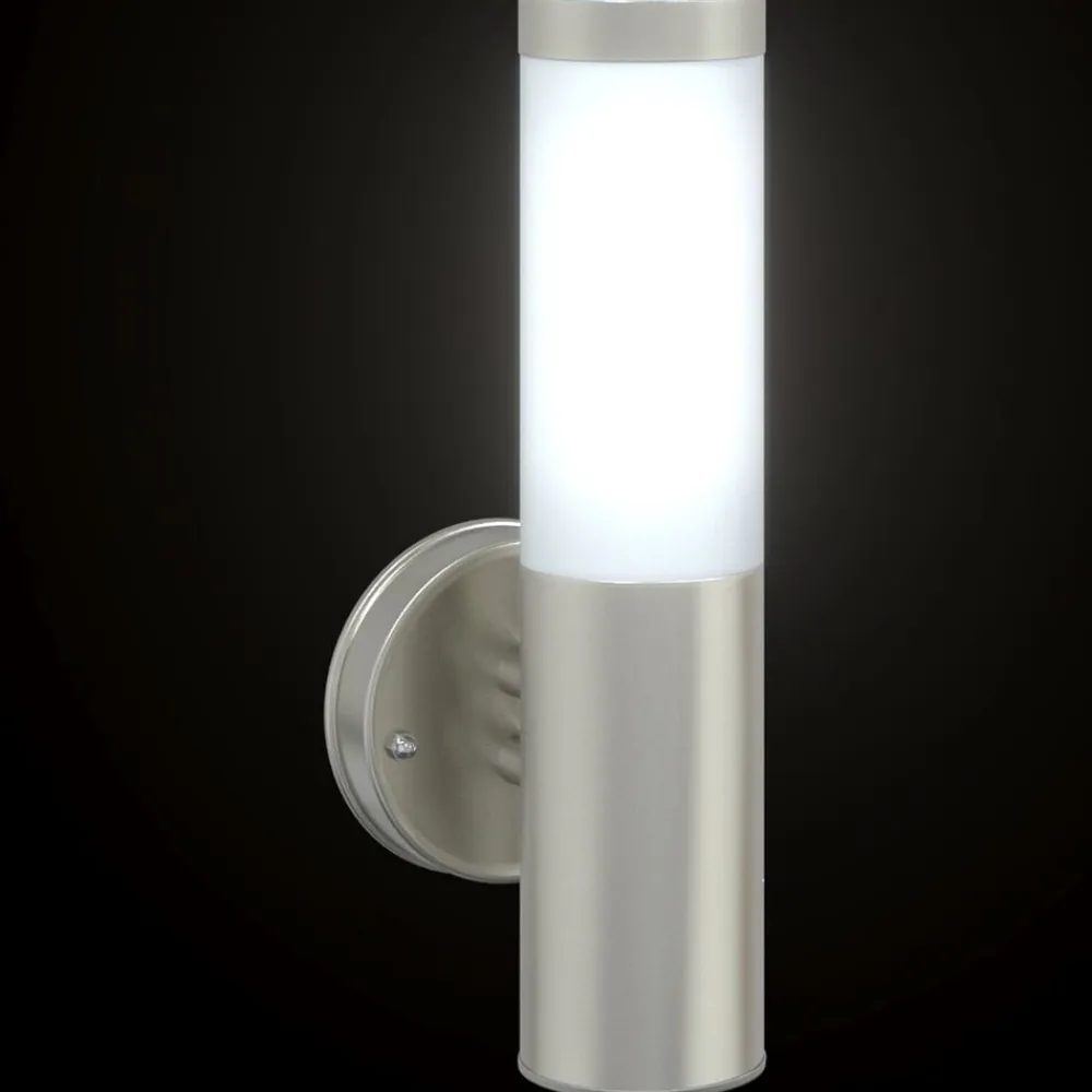 vidaXL Luz de pared exterior 15 x 7,5 x 33 cm Plateado Clearance