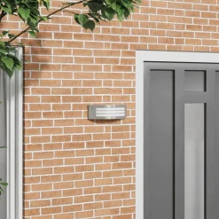 vidaXL Luz de pared exterior Plateado 32 x 10 x 10 cm Acero inoxidable New