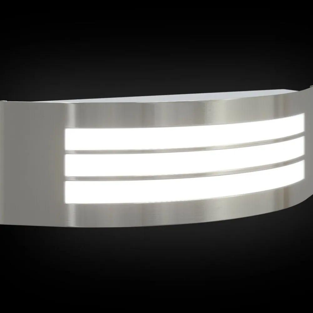 vidaXL Luz de pared exterior Plateado 32 x 10 x 10 cm Acero inoxidable New