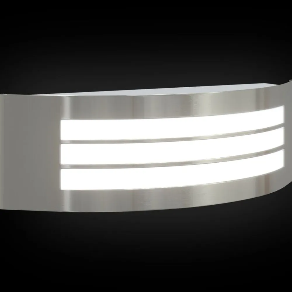 vidaXL Luz de pared exterior Plateado 32 x 10 x 10 cm Acero inoxidable New